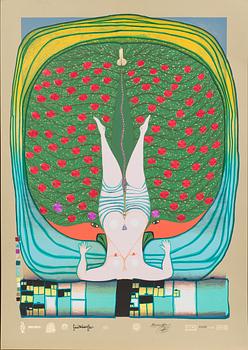 FRIEDENSREICH HUNDERTWASSER, serigraphe, stamp signed and numbered 3448/4200.