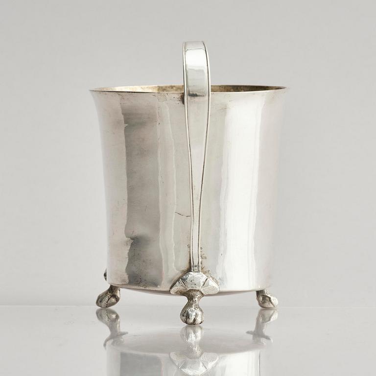 A Swedish early 19th century silver beaker with handle, mark of Anders Nymansson, Mariestad 1820.