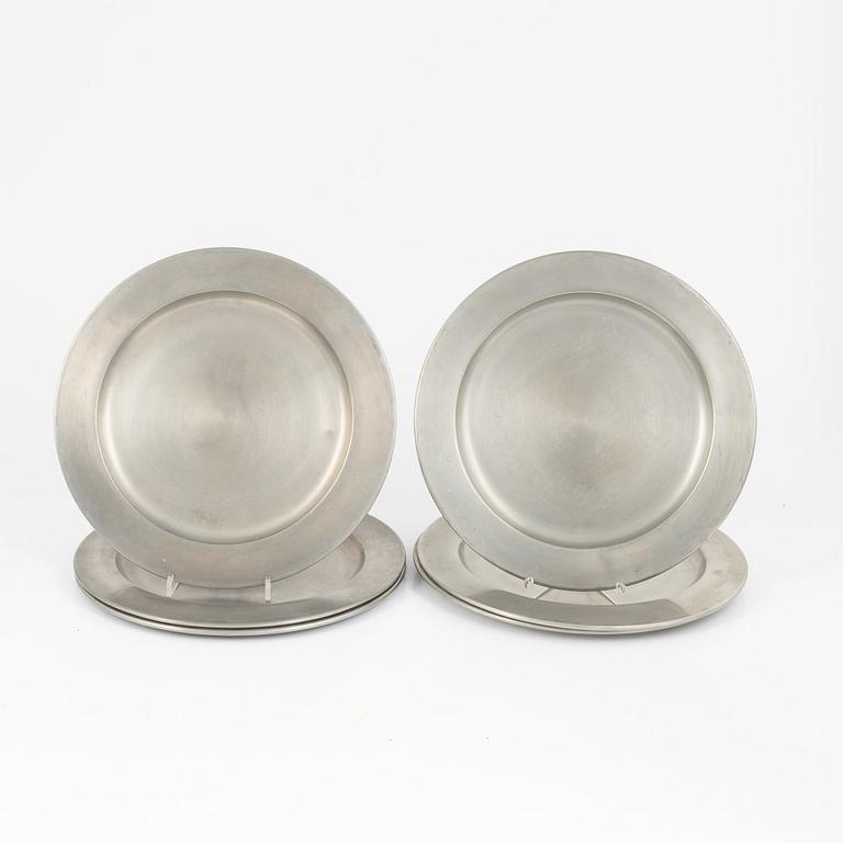 Svenskt Tenn, eight pewter plates, Stockholm 1968.