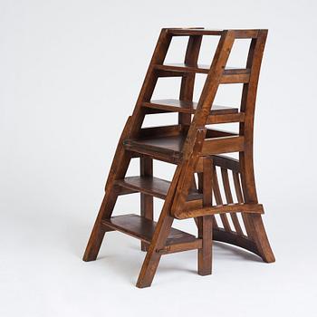 Axel Einar Hjorth, a stained birch library chair/-ladder, Nordiska Kompaniet, 1929, made to the crown prince Gustaf Adolf.