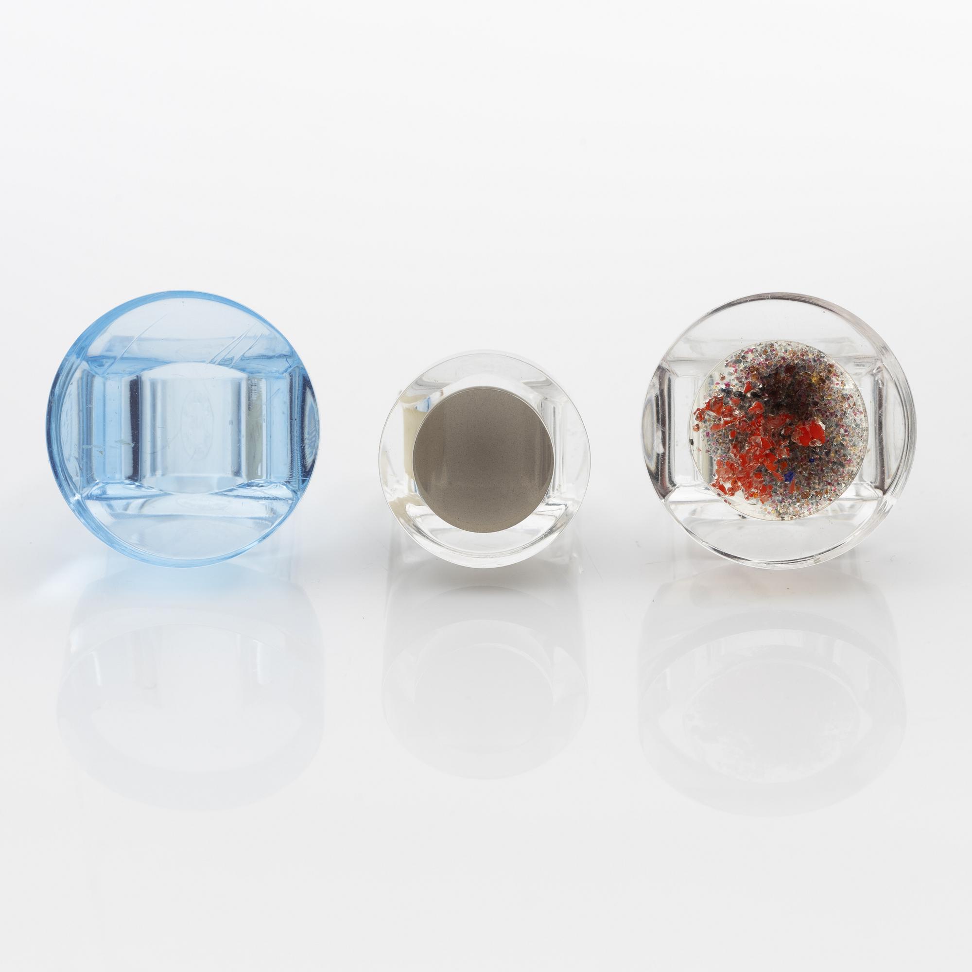 Siv Lagerström, three acrylic rings, 1970s.