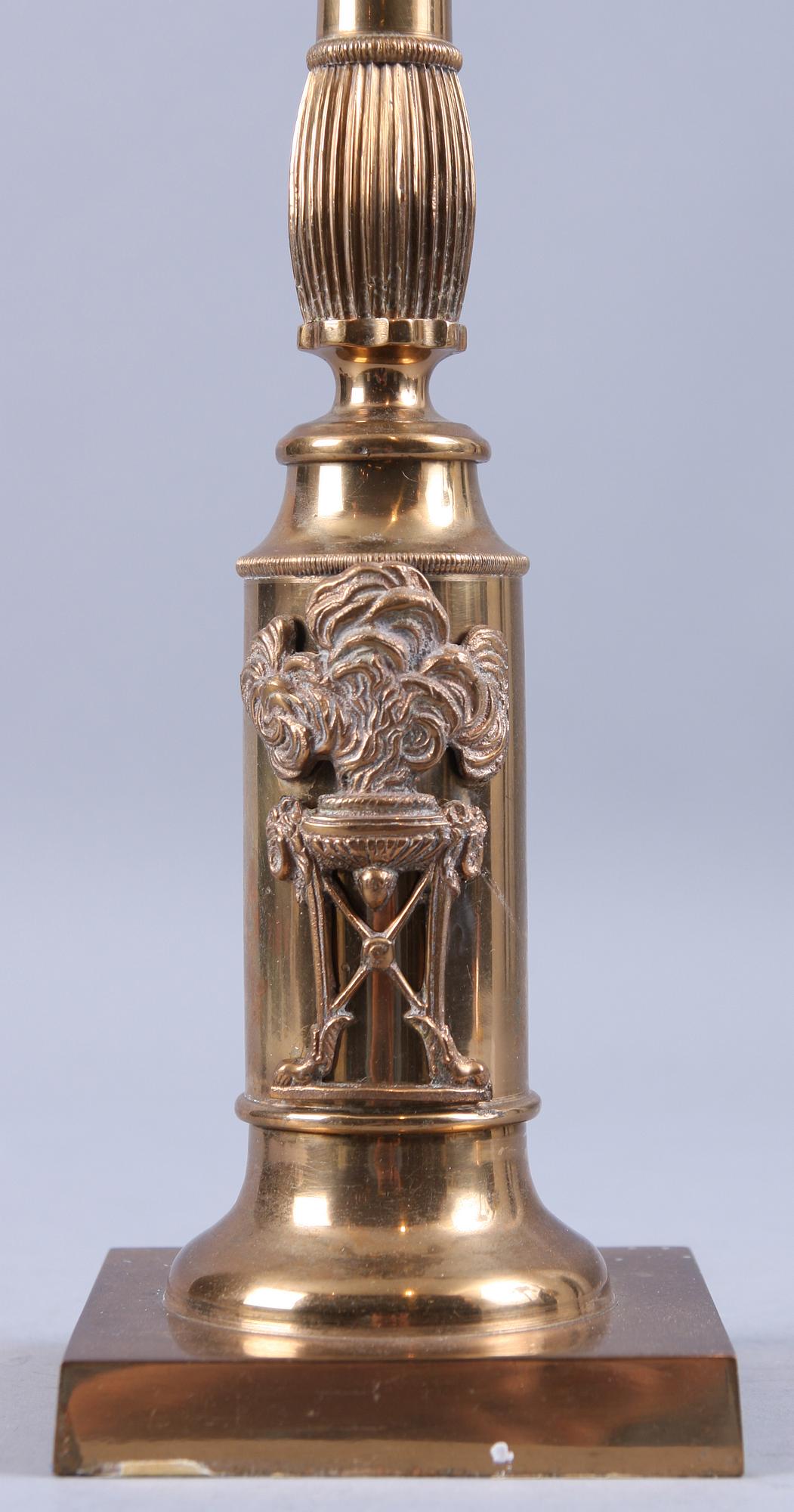 KANDELABER, mässing, empirstil.