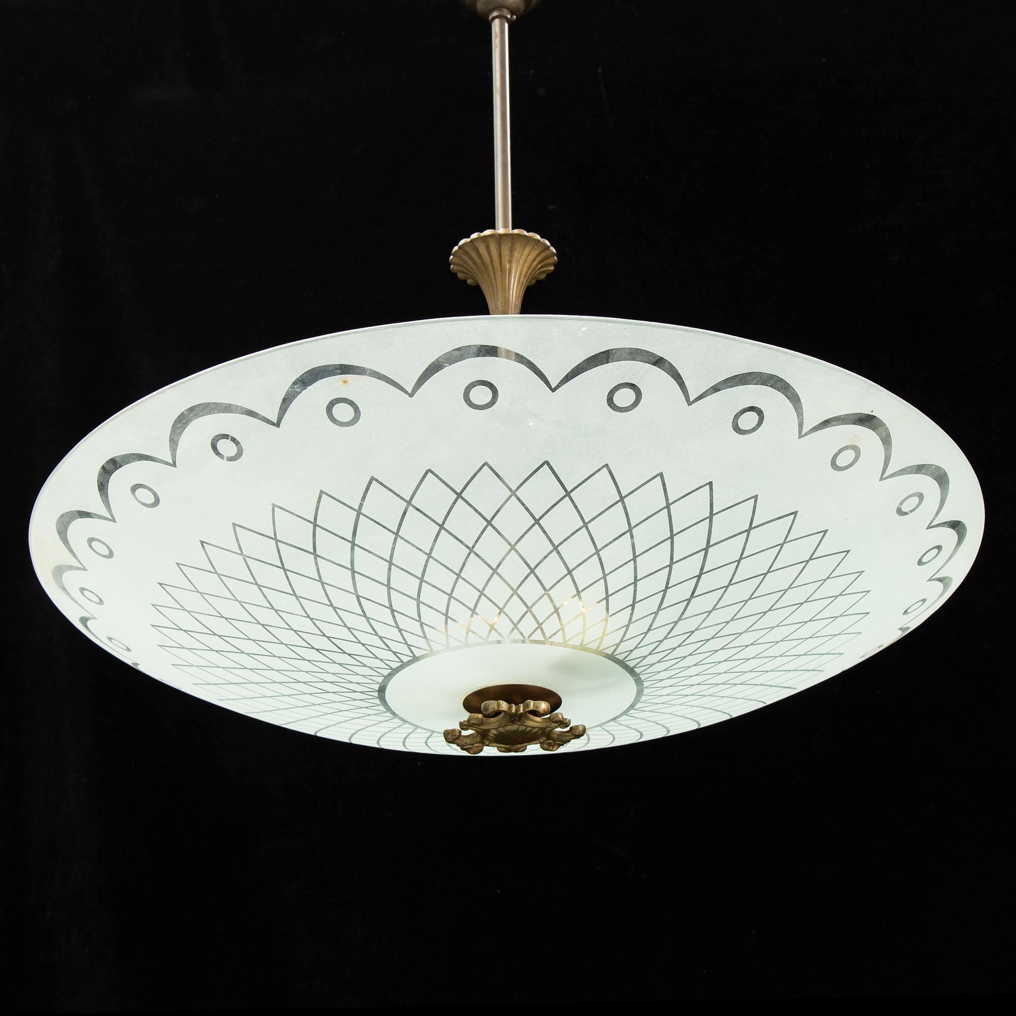 A ceiling lamp ca 1940's, possibly Orrefors.