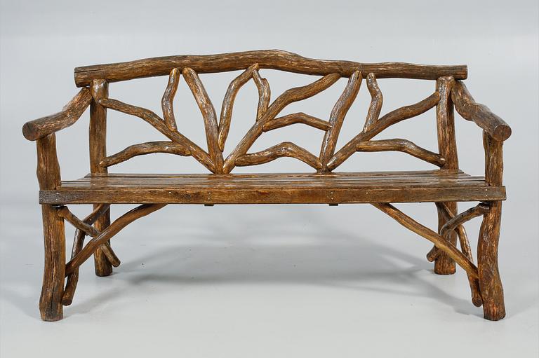 TRÄDGÅRDSGRUPP, 5 delar, s k grenmöbler, 1900-tal.