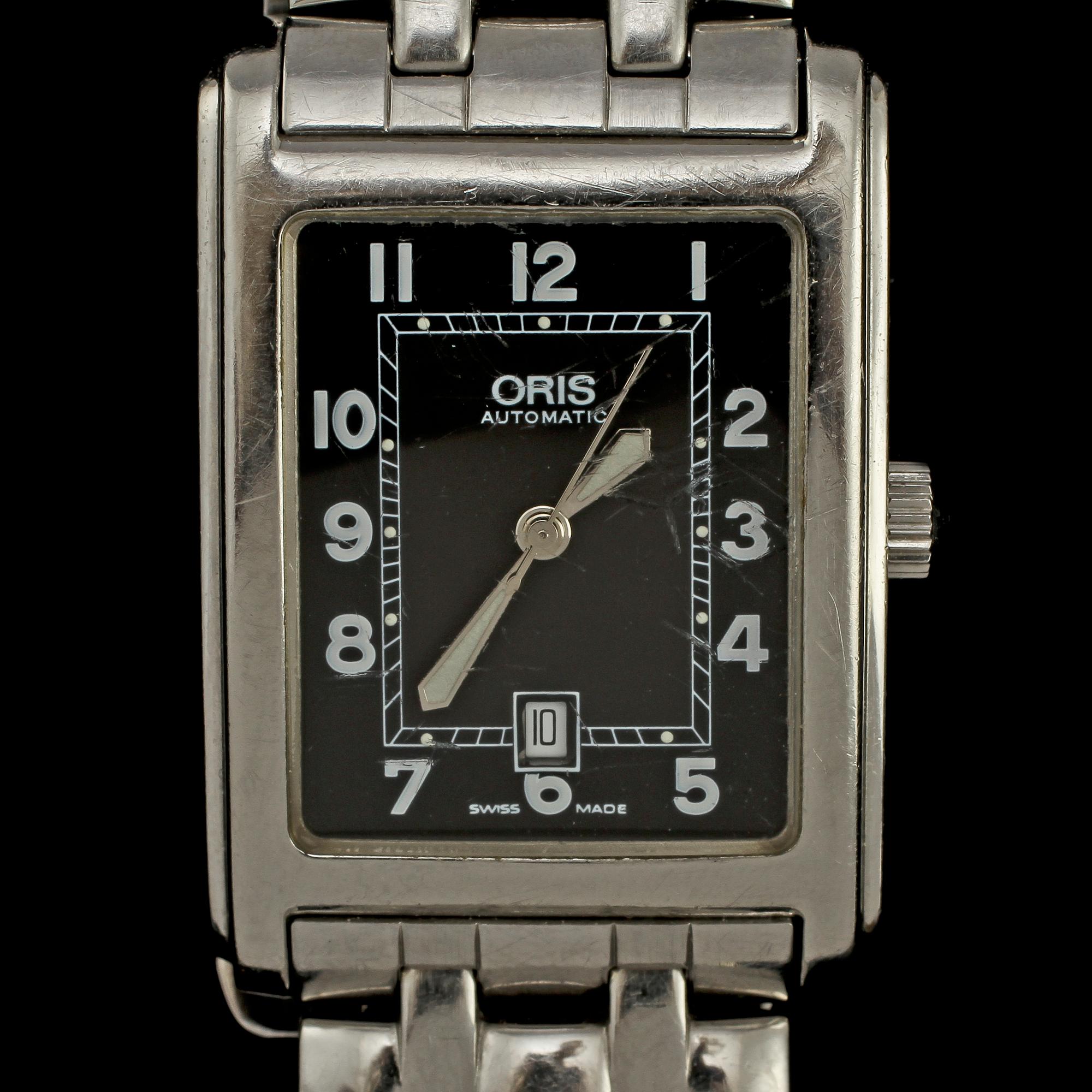 HERRARMBANDSUR, Oris, Culture Rectangular Date. Vikt 103 g.