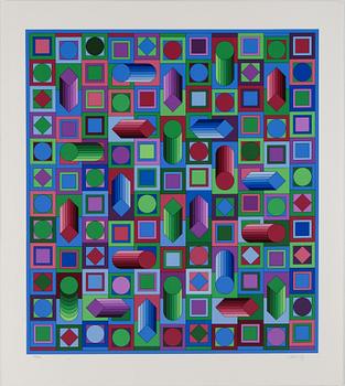 VICTOR VASARELY, portfolio with 6 silkscreens, signed in pencil and numbered 187/250.