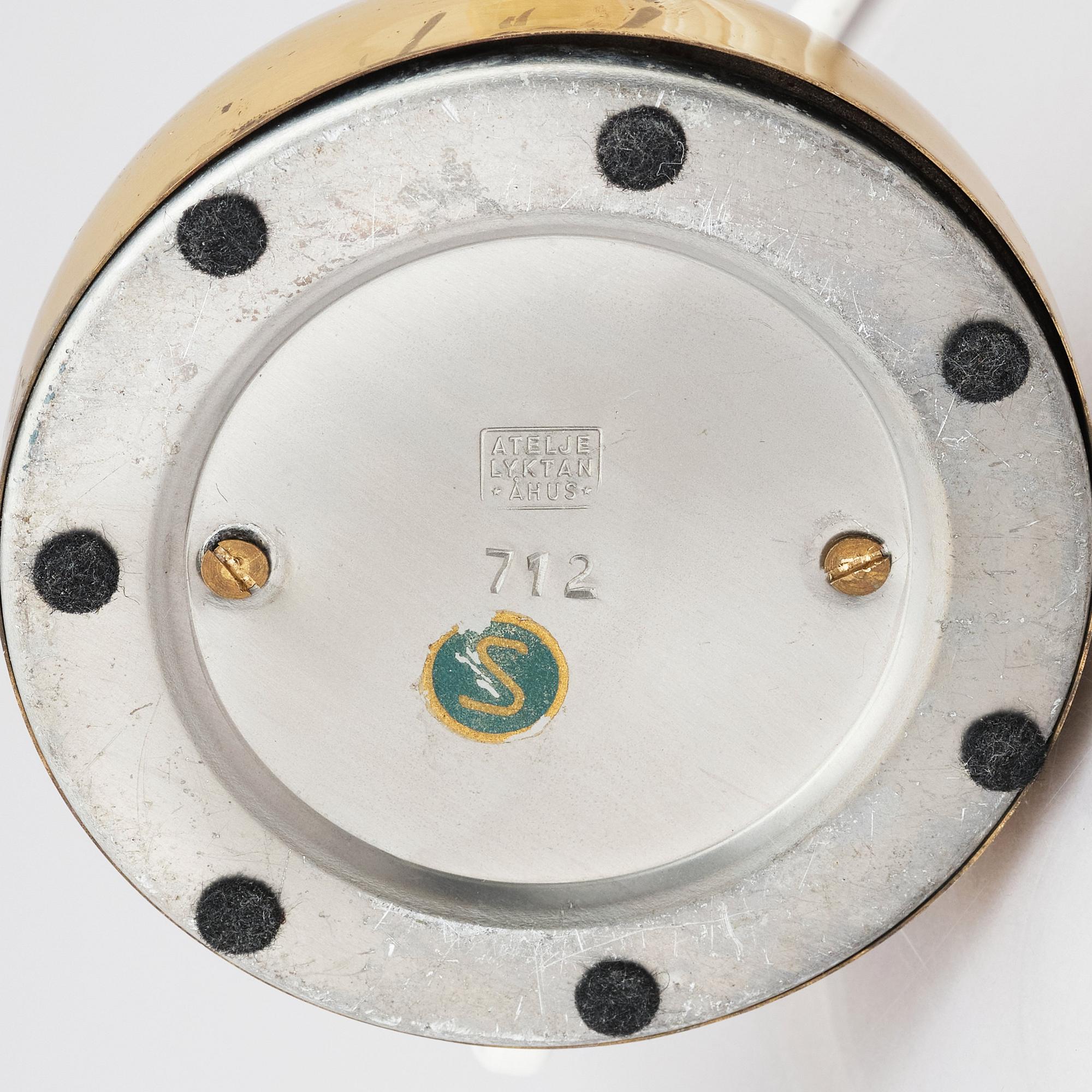 Hans Bergström, bordslampa, modell "712", ateljé Lyktan, Åhus 1950-tal.