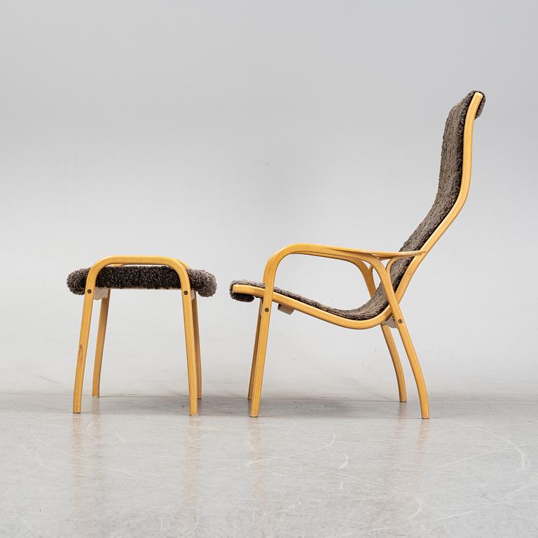 A 'Lamino' easy chair and stool by Yngve Ekström for Swedese, designed 1957.
