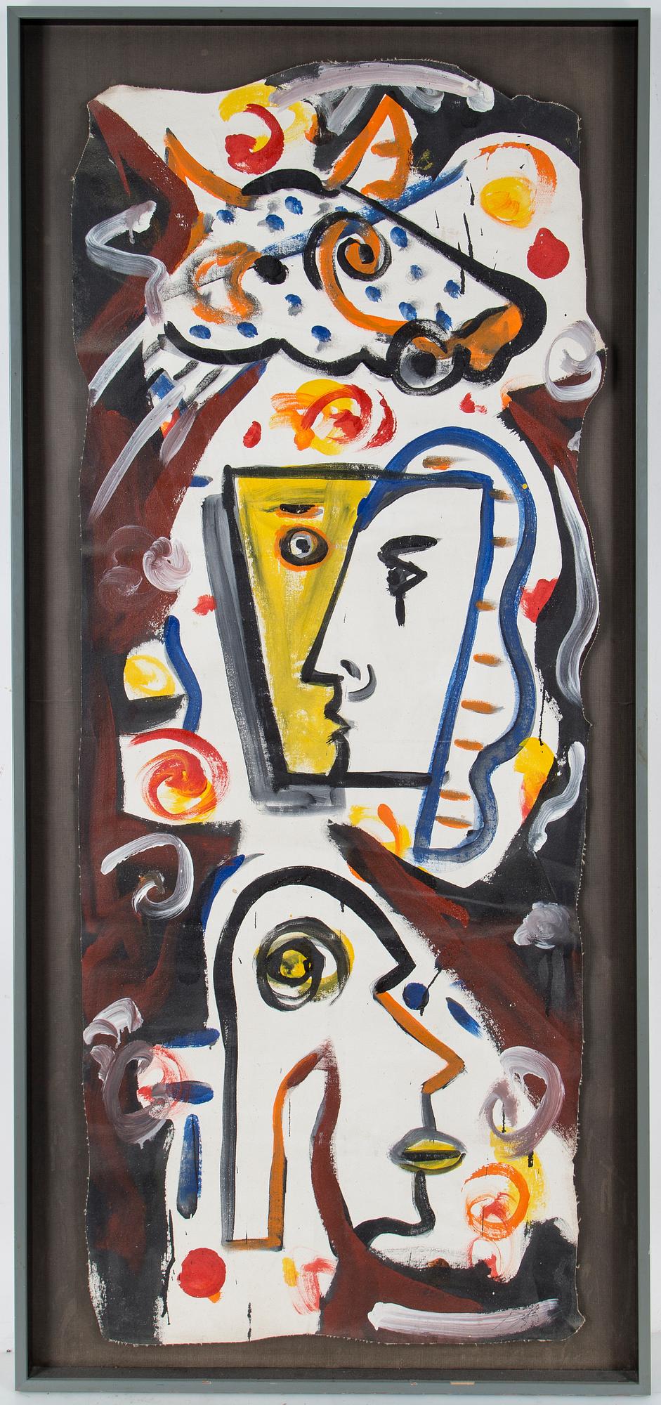 PETER ÅSTRÖM, olja på duk/collage, signerad.