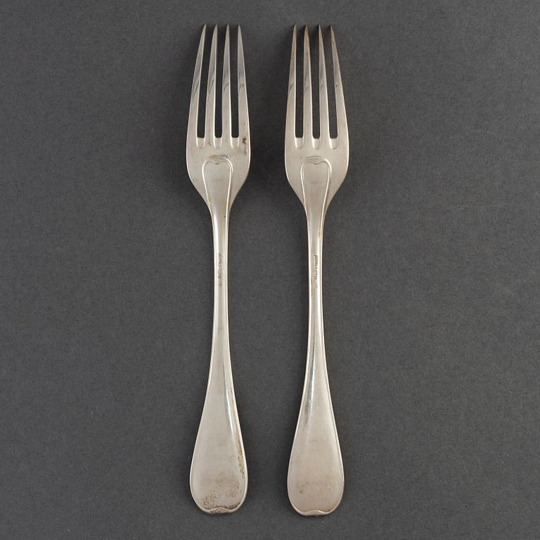 CF CARLMAN, 18 st, silver forks, Stockholm 1935.
