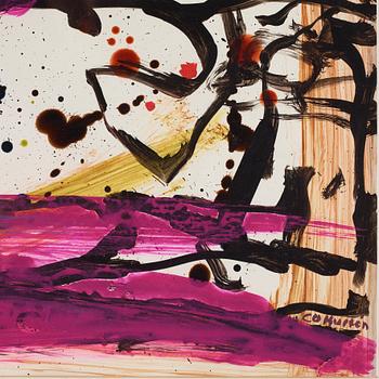 CO Hultén, gouache på papper, signerad och utförd på 1950-talet.