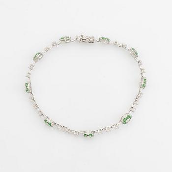 Tsavorite and brilliant cut diamond bracelet.