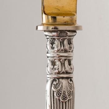 SERVERINGSBESTICK, 2 par, silver och förgyllt stål, Karl Hohmann, Pforzheim, Tyskland, 1920-30-tal.