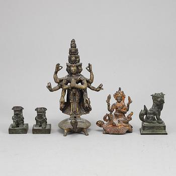 A group of bronze scuptures, and seals, 20th Century.