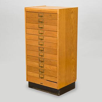 A Billnäs oak wood archive cabinet, Finland mid-20th century.