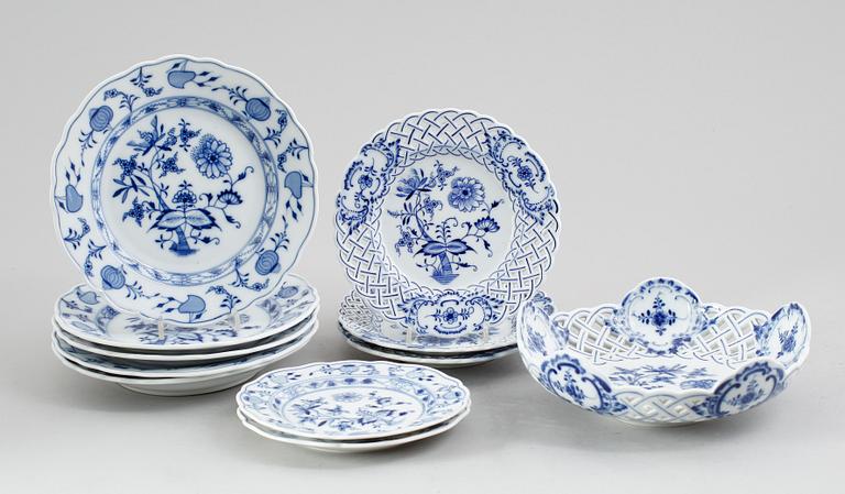 SERVISPORSLIN, 11 delar, porslin, Meissen.