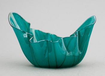 NÄSDUKSSKÅL, glas, Venini, Murano, Italien, sign.