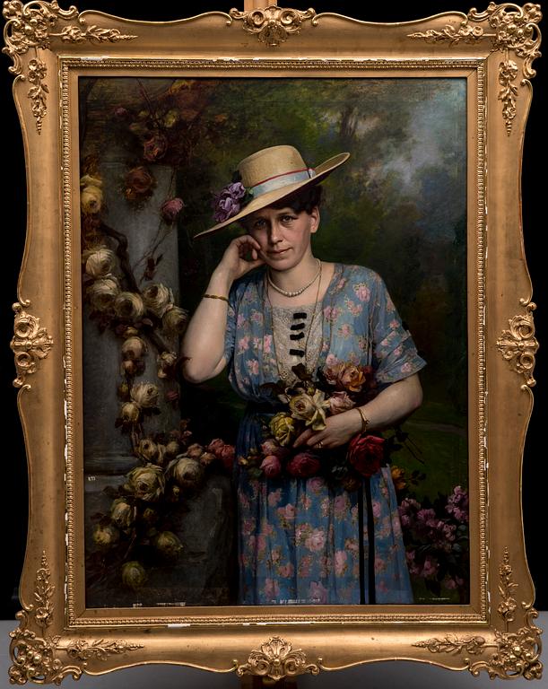 OIDENTIFIERAD KONSTNÄR, olja på pannå, signerad A. Fischer, Berlin, och daterad 1918.