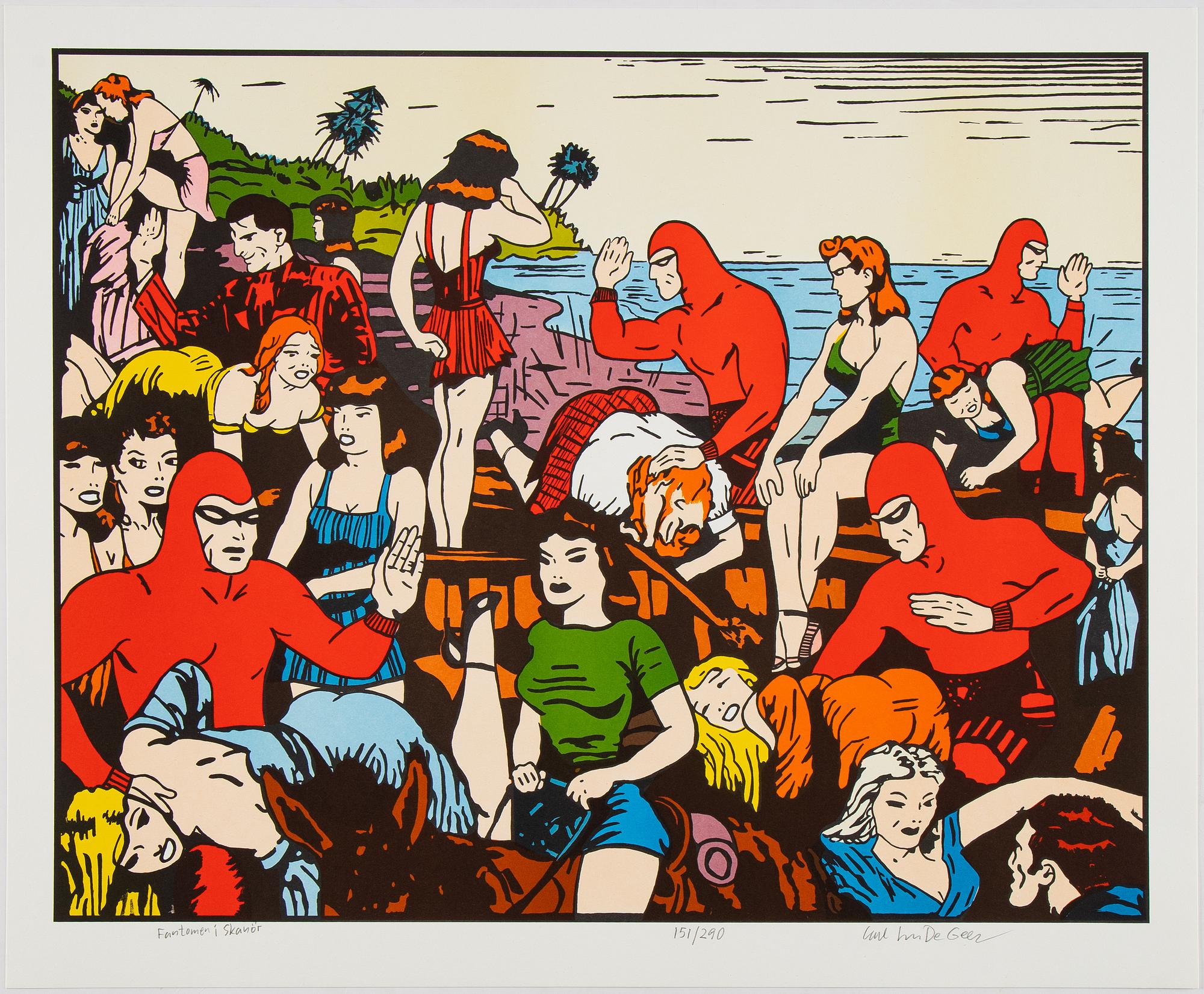 Carl Johan De Geer, lithograph in colours, signed 151/290.