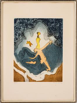 DOROTHEA TANNING, färgetsningar, 4 st, signerade och numrerade 77/100.