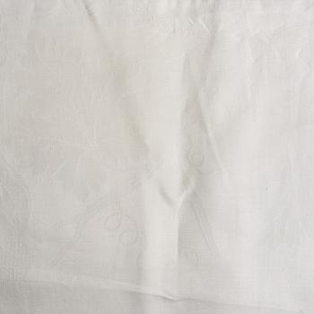 Tablecloth, linen damask, circa 1900, with Oscar II's monogram, approximately 550 x 270 cm.