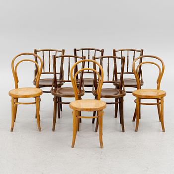 A set of eight chairs (3+5), first half of the 20th Century.