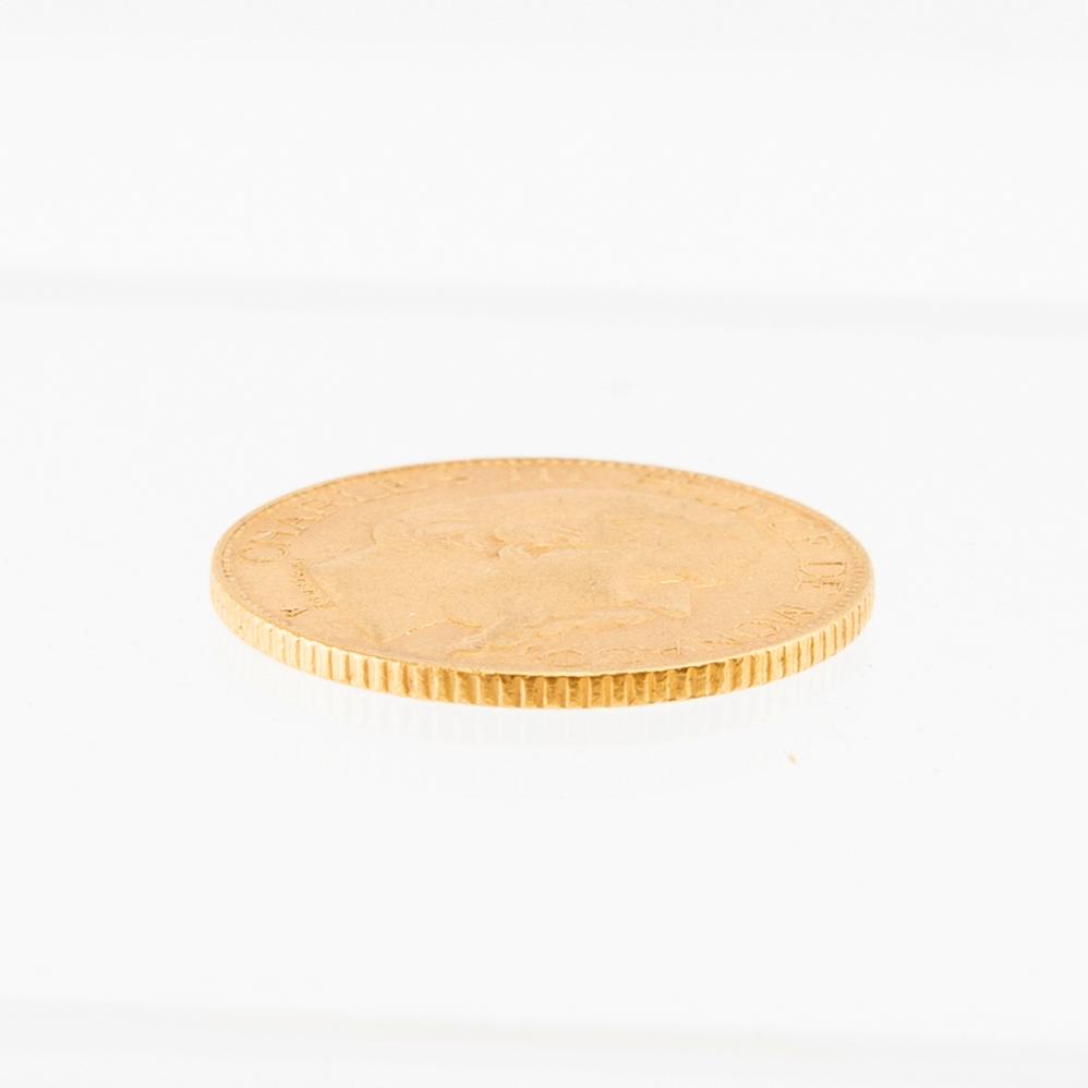 Guldmynt 20 Francs 1879 Monaco Charles III.