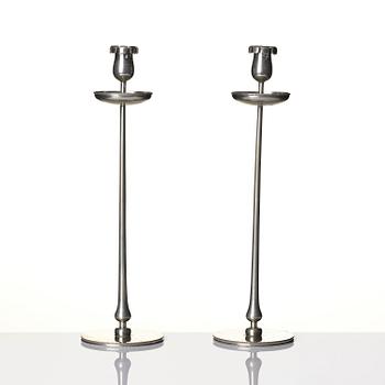 Josef Frank, a pair of pewter candlesticks, Firma Svenskt Tenn, Stockholm, 1956.