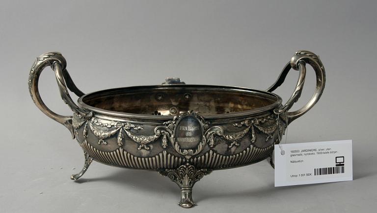 JARDINIERE, silver, nyrokoko, Danmark, 1900-talets början.