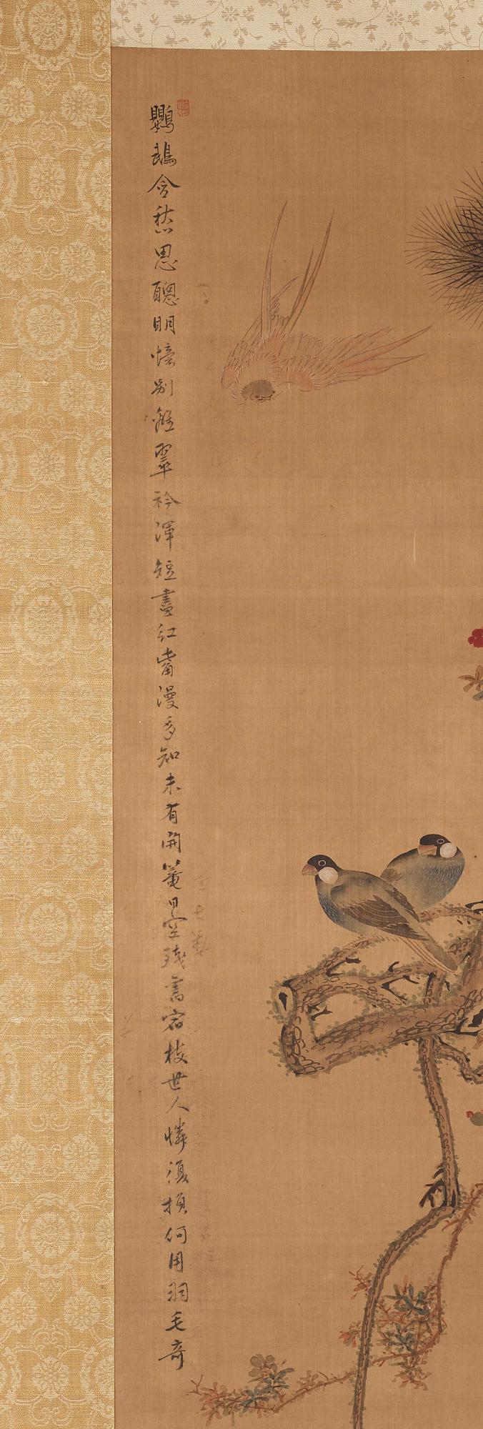 RULLMÅLNING, akvarell och tusch. Qingdynastin (1664-1912).