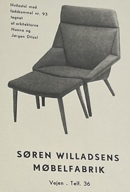Nanna & Jørgen Ditzel, a rare armchair model "93", Søren Willadsens Møbelfabrik, Denmark, 1950s.