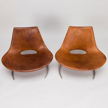 PREBEN FABRICIUS & JØRGEN KASTHOLM, fåtöljer, ett par "Scimitar" chairs, Ivan Schlechter 1960-tal.