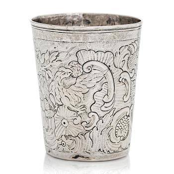 A 1760s silver beaker, maker's mark of Andrey Gerasimov, Moscow.