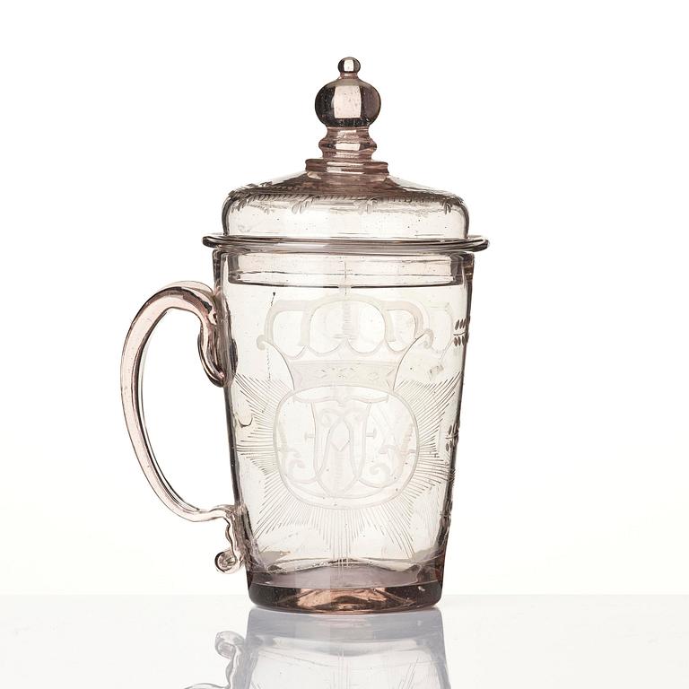 A tankard, possibly Henrikstorp, Sweden, 18th century.