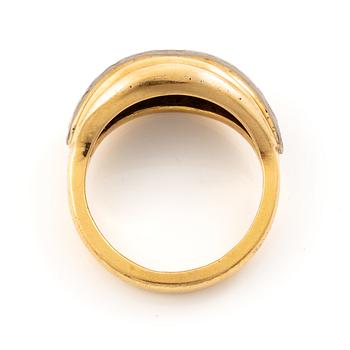 Ring, 18K gold with small white stones.