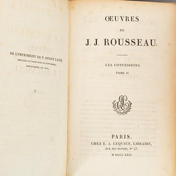 The Works of Rousseau, provenance: Fredr. von Rosen (20 vol).