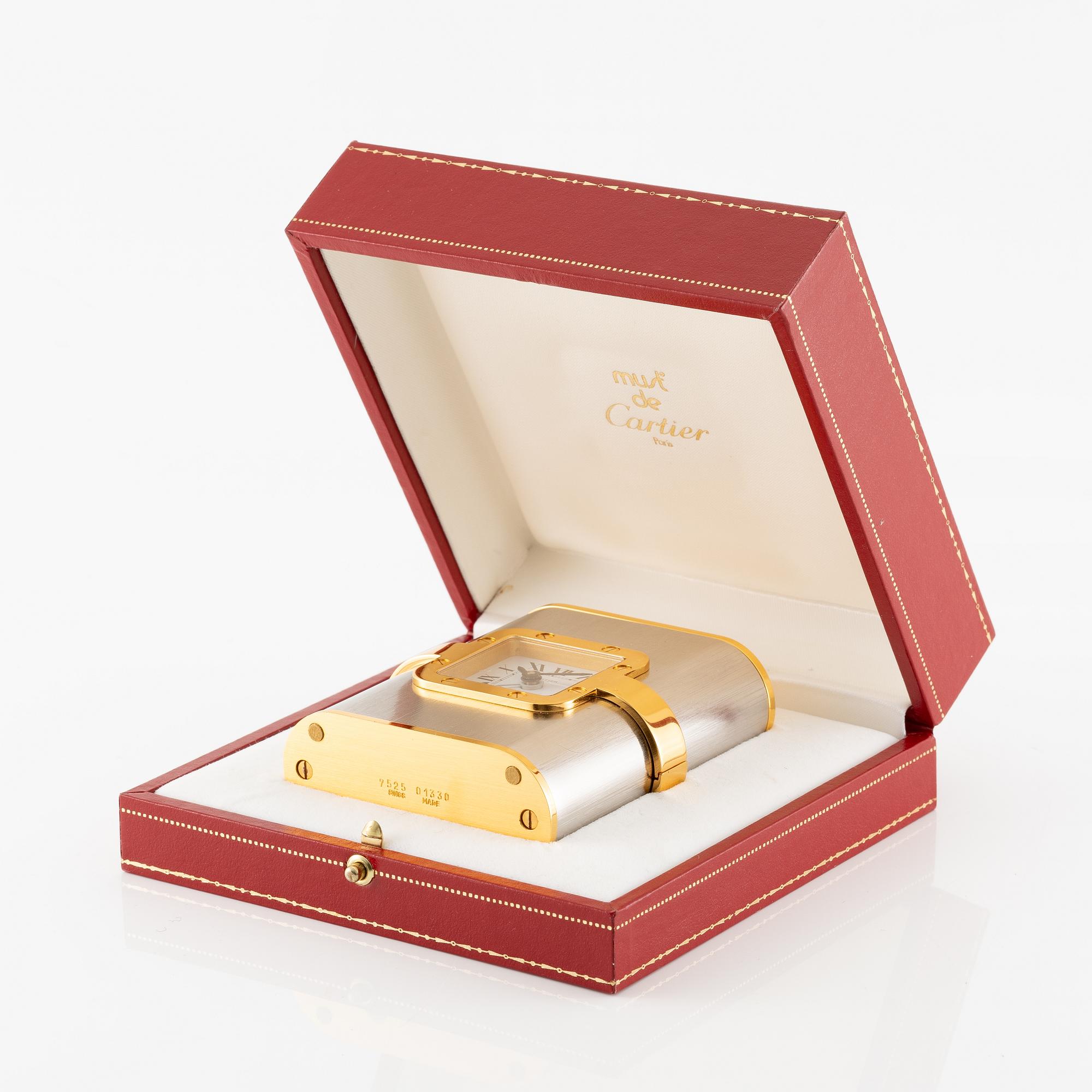 Cartier, Santos de Cartier "Pendulette", table clock, approx. 67 x 85 x 28 mm.