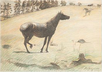 Nils Kreuger, Horses in a Meadow.