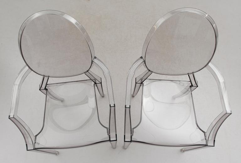 KARMSTOLAR, 1 par, "Louis Ghost", Philippe Starck för Kartell, 1900-/2000-tal.