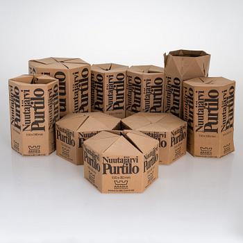 KAJ FRANCK, A set of nine 1970s lidded 'Purtilo' glass jars, Arabia / Wärtsilä.