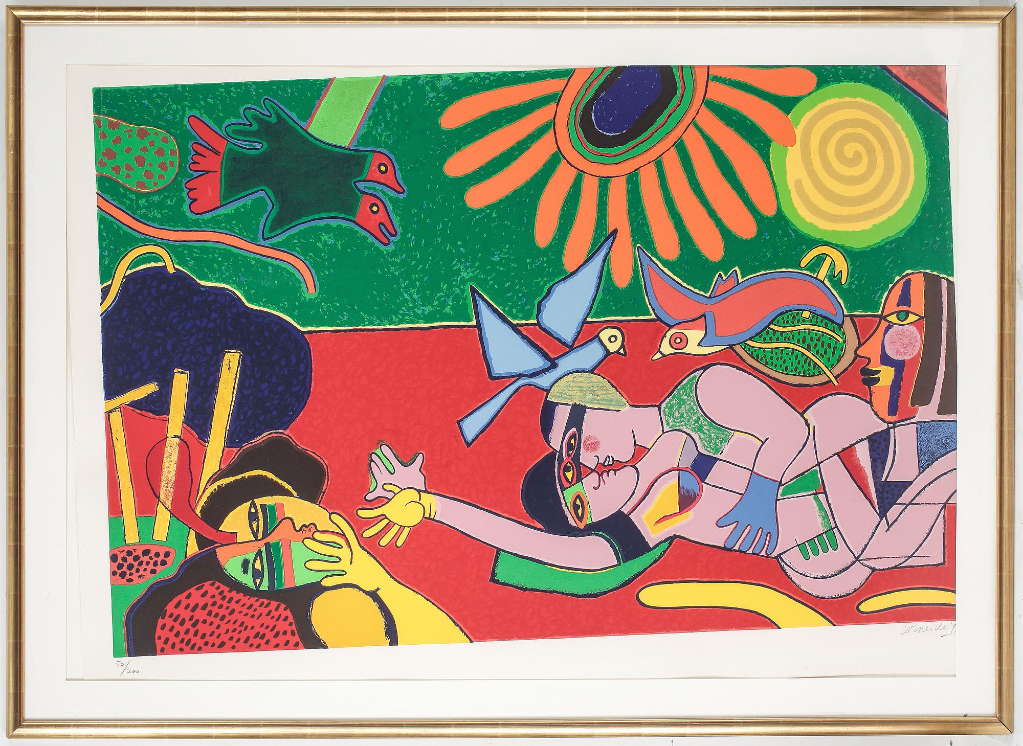 BEVERLOO CORNEILLE, färgserigrafi. Signerad och numrerad 50/200, daterad 93.