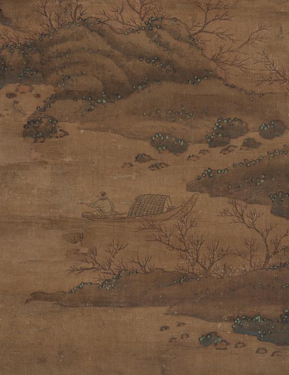 A hanging scroll of a Song-style landscape, Qing Dynasty, presumably 18/19th Century.