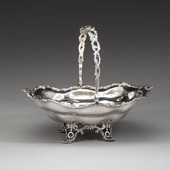 A Russian mid 19th century silver fruit-basket, mark of Josef Nordberg, St Petersburg 1857.