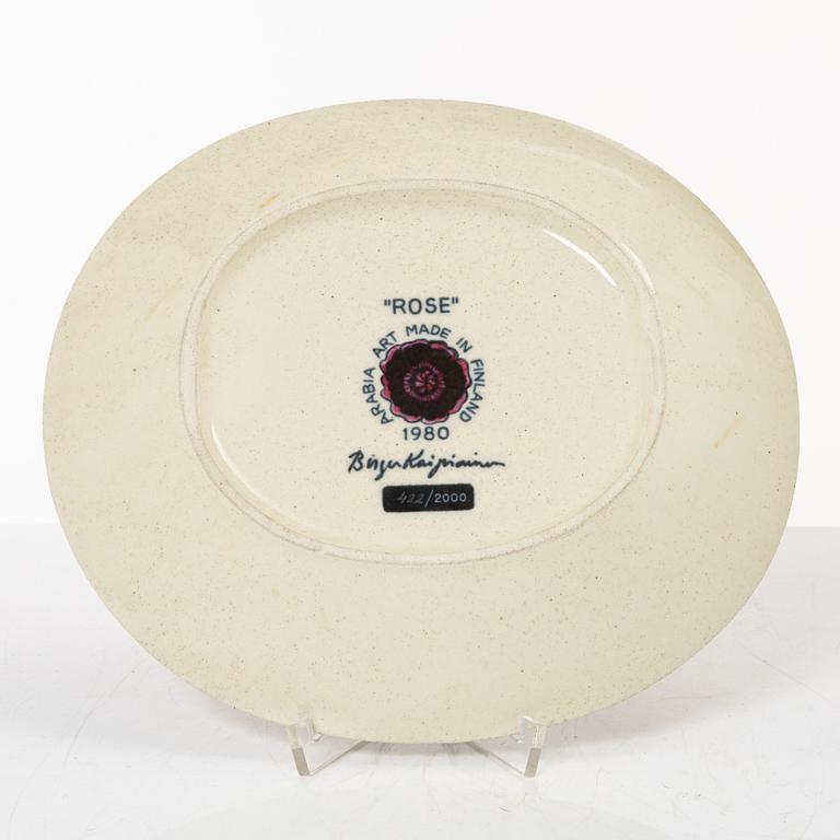Birger Kaipianen, plate, "Rose", Arabia, Finland, 1980.
