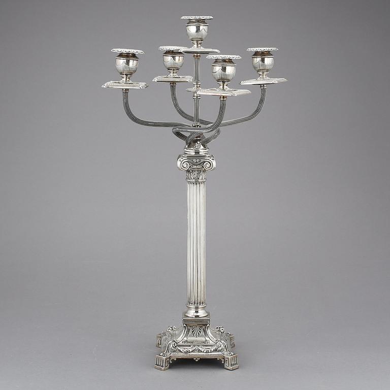 KANDELABER, nysilver, 1900-talets första hälft.