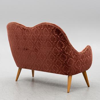 Sofa and armchair, Swedish Modern, Eks Malmö, mid-20th century.
