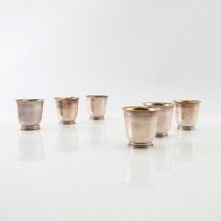 Supbägare 6 st Borgila sterlingsilver Stockholm 1937.