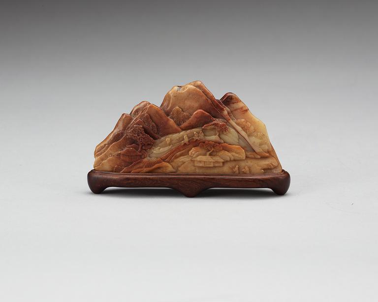 A stone brush rest,  late Qing dynasty.
