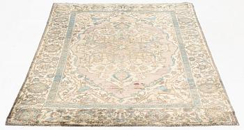 A rug, antique, silk Kashan so called Motashem / Feraghan ca 187 x 129,5 cm.