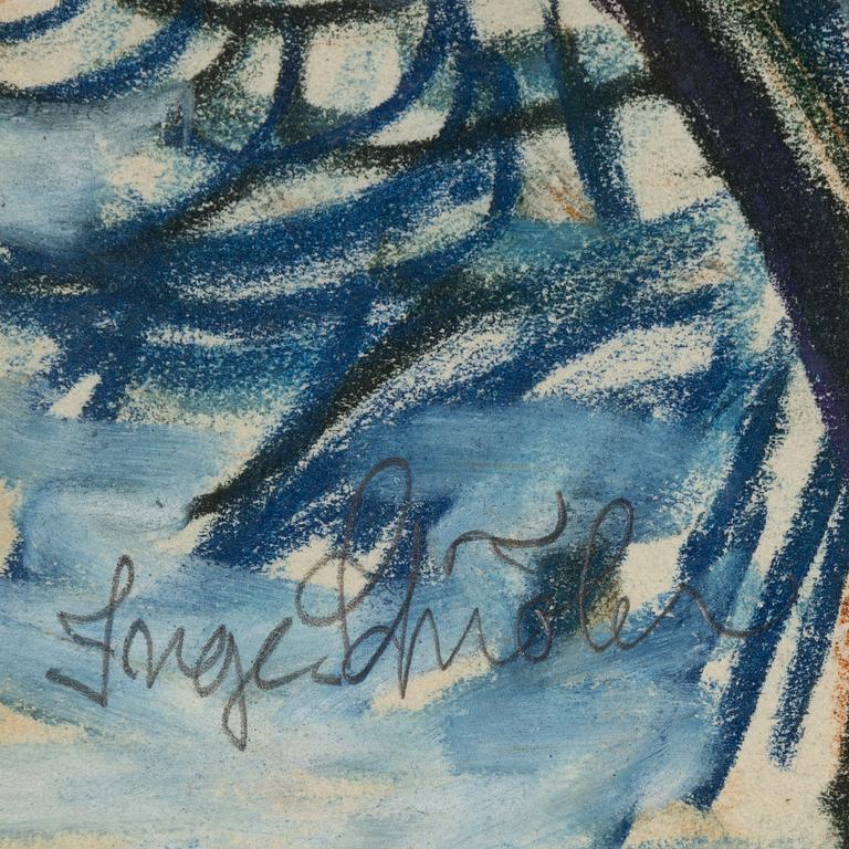 Inge Schiöler, pastel on paper, signed.